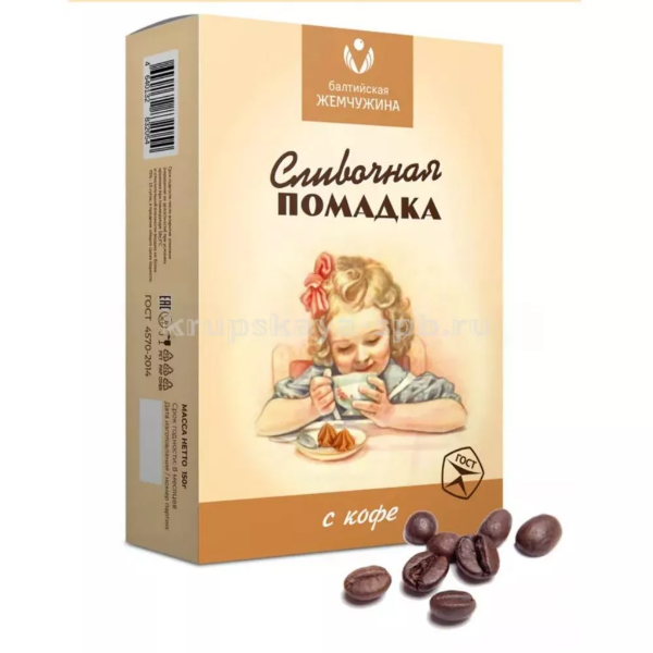 №1 Балтийская жемчужина. Помадка сливочная "С кофе", 150г   в Серпухове