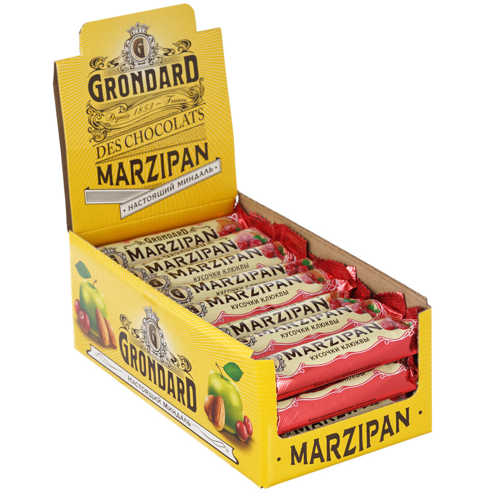  TM Grondard     (8415) Батончики глазированные Марципановые Клюква, (24шт по 50г)    в Серпухове