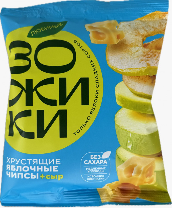 №1 Зожики Яблочные чипсы с сыром, 25г  в Серпухове
