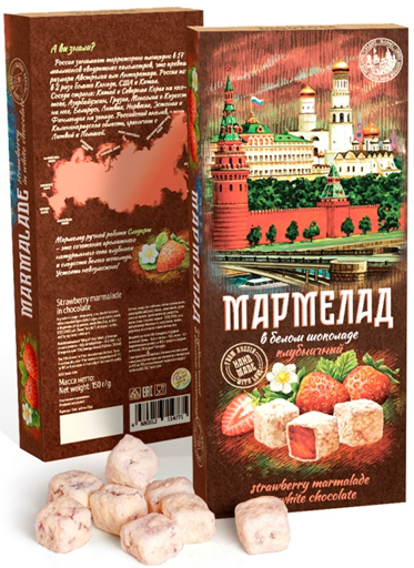  Сладарт Мармелад Клубничный в белом шоколаде, 150г   в Серпухове
