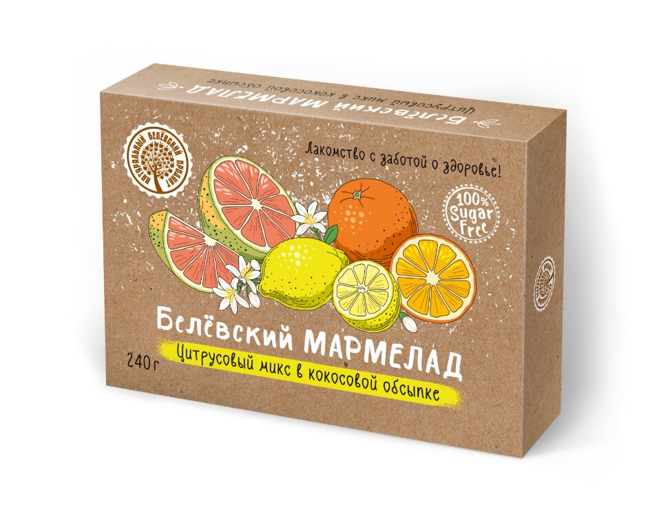  Мармелад белевский на фруктозе 240г "Цитрусовый микс" в Серпухове